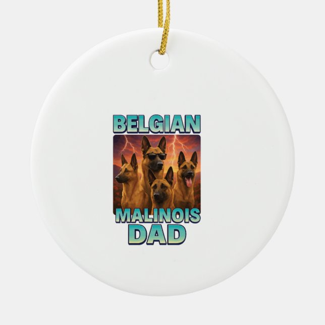 Belgisk Malinois Julgransprydnad Keramik (Framsidan)
