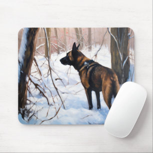Belgisk Malinois Låt det snöa Jul Musmatta