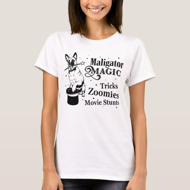 Belgisk Malinois – Maligator Magi T Shirt (Framsida)