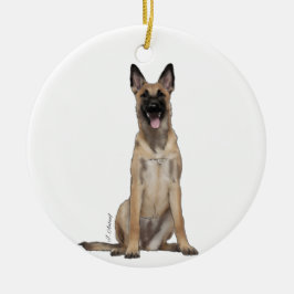 Belgisk Malinois-ornament Julgransprydnad Keramik
