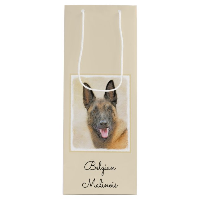 Belgisk malinois Painting - Cute Original Hund Art (Framsidan)