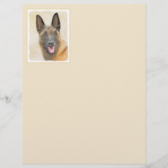 Belgisk malinois Painting - Cute Original Hund Art (Framsida)