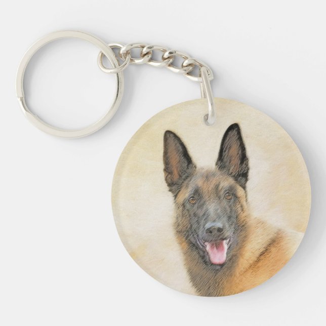 Belgisk malinois Painting - Cute Original Hund Art (Framsidan)