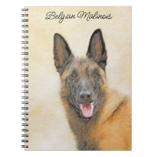 Belgisk malinois Painting - Cute Original Hund Art Anteckningsbok