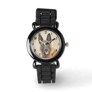 Belgisk malinois Painting - Cute Original Hund Art Armbandsur