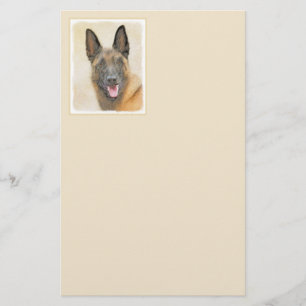 Belgisk malinois Painting - Cute Original Hund Art Brevpapper