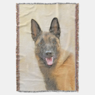 Belgisk malinois Painting - Cute Original Hund Art Filt