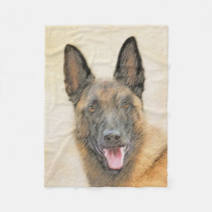 Belgisk malinois Painting - Cute Original Hund Art Fleecefilt