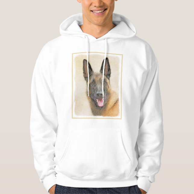 Belgisk malinois Painting - Cute Original Hund Art Hoodie (Framsida)