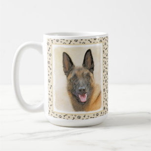 Belgisk malinois Painting - Cute Original Hund Art Kaffemugg