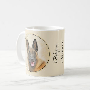 Belgisk malinois Painting - Cute Original Hund Art Kaffemugg