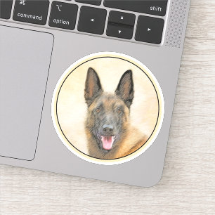 Belgisk malinois Painting - Cute Original Hund Art Klistermärken