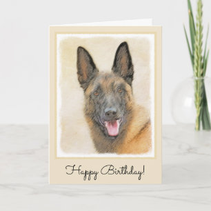 Belgisk malinois Painting - Cute Original Hund Art Kort