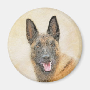 Belgisk malinois Painting - Cute Original Hund Art Magnet