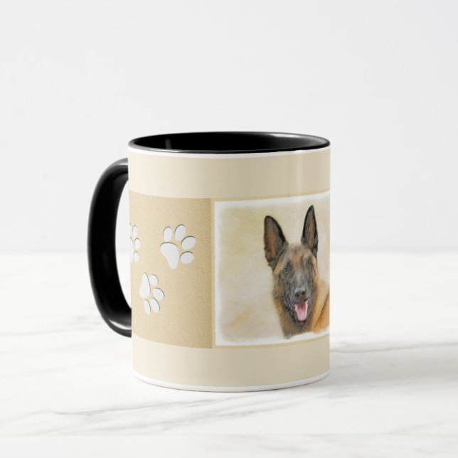 Belgisk malinois Painting - Cute Original Hund Art Mugg (Framsida vänster)
