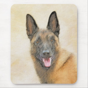 Belgisk malinois Painting - Cute Original Hund Art Musmatta
