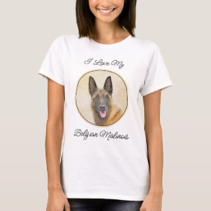 Belgisk malinois Painting - Cute Original Hund Art T Shirt