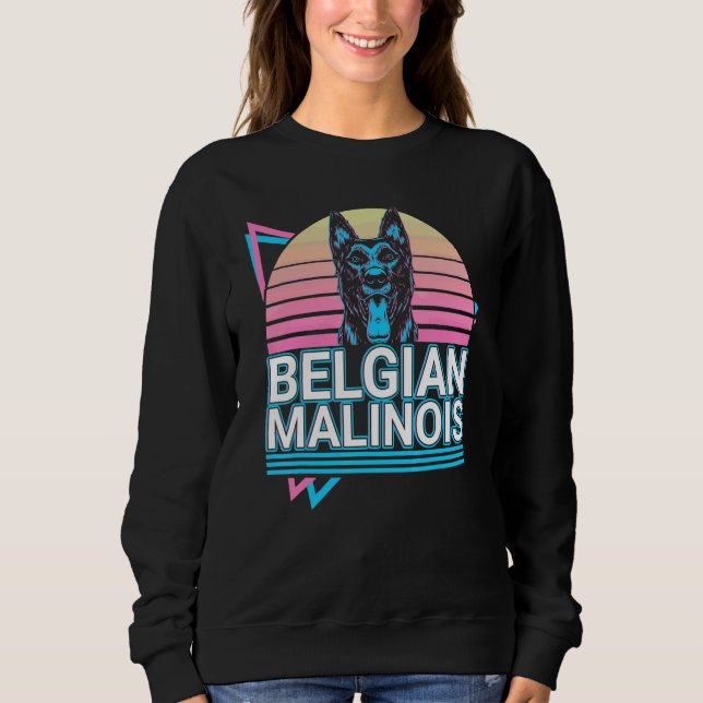 Belgisk Malinois Retro T Shirt (Framsida)