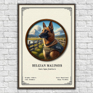 Belgisk Malinois Zoologi Serie Poster