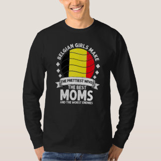 Belgisk Mamma Belgien Mors Dag Mama Belgisk Amerik T Shirt