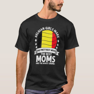 Belgisk Mamma Belgien Mors Dag Mama Belgisk Amerik T Shirt