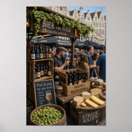 Belgisk marknadsölssmakningsscensaffisch poster