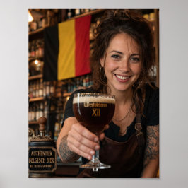 Belgisk mörk ale-tavern Välkomstaffisch Poster