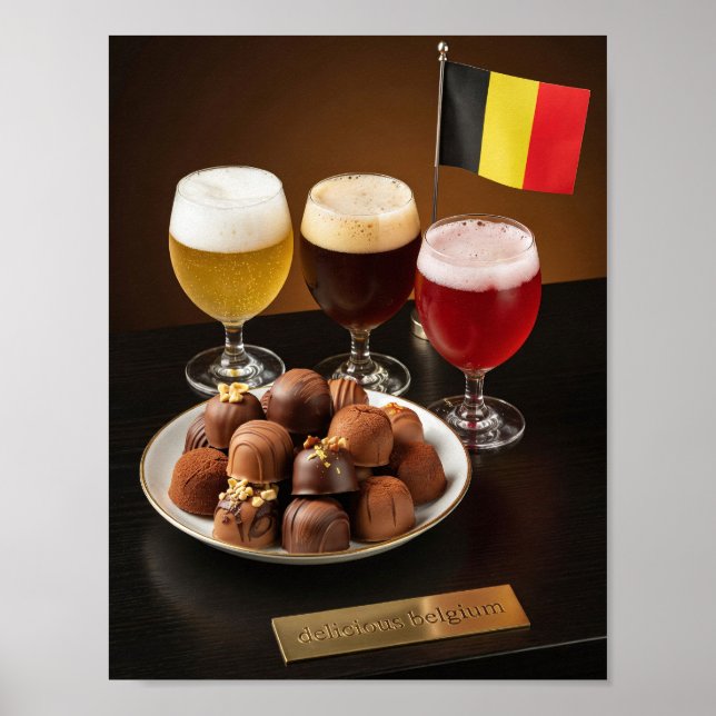 Belgisk öl och chokladnjutning Poster (Framsidan)