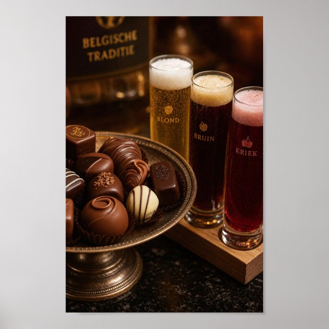 Belgisk öl- och chokladritualaffisch poster (Framsidan)