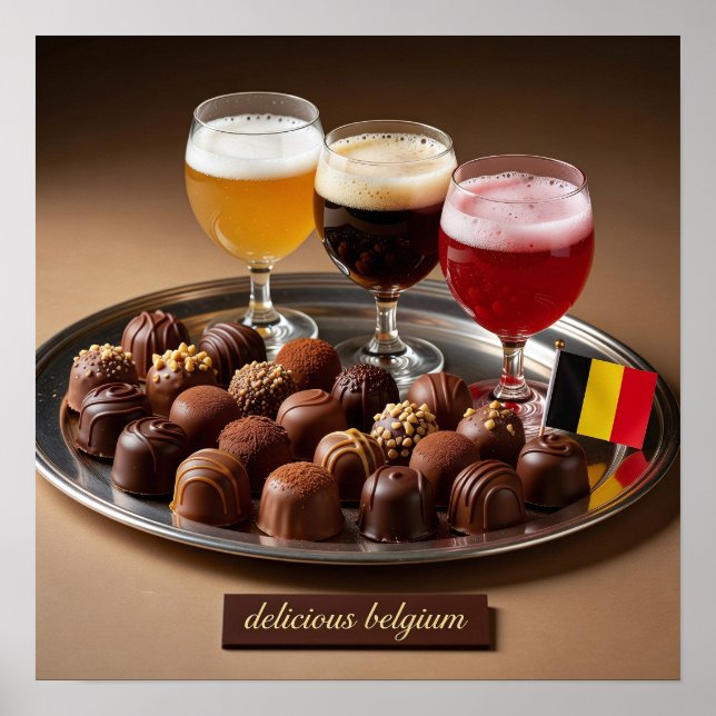 Belgisk öl- och chokladsmatchande affisch (Framsidan)