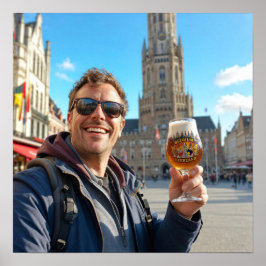 Belgisk Ölfärd Genom Brygge Affisch