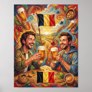 Belgisk Ölfärdsvänskapsaffisch Poster