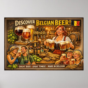 Belgisk Ölstugas Glädje och Golden Ale Affisch