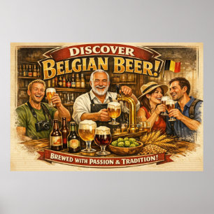 Belgisk Ölutskänknings Traditions Scen Affisch
