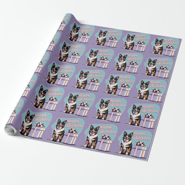 Belgisk Shepherd Hund Colorful Presentpapper (Utrullad)