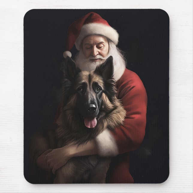 Belgisk shepherd Jultomten Festive jul Musmatta (Framsidan)