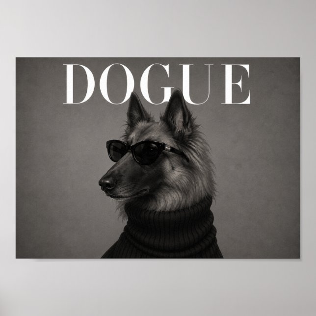 Belgisk Tervuren Chic Mode Hund Konsttryck Poster (Framsidan)