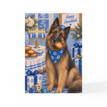 Belgisk Tervuren Hannuka-kort | Belgisk Fårahund