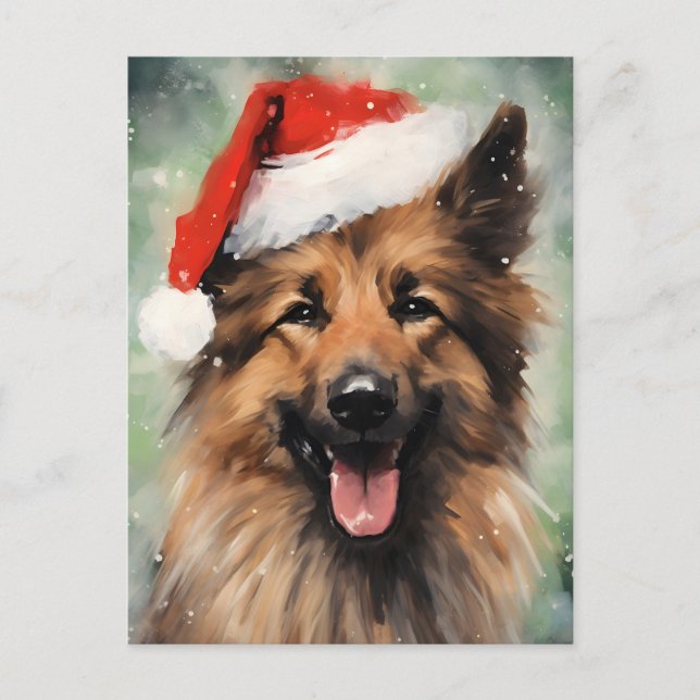 Belgisk Tervuren Julpenselmålning Vykort (Framsida)