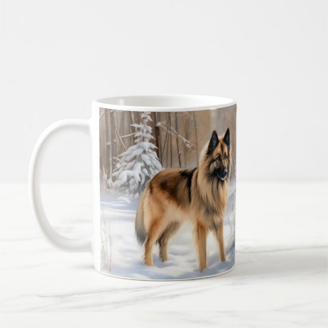 Belgisk Tervuren Låt Det Snö Jul  Kaffemugg (Vänster)
