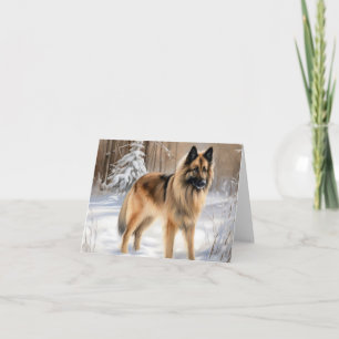 Belgisk Tervuren Låt det snöa Jul Kort