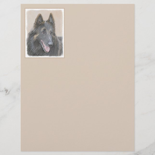 Belgisk Tervuren Painting - Cute Original Hund Art (Framsida)