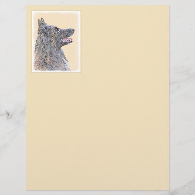 Belgisk Tervuren Painting - Cute Original Hund Art (Framsida)