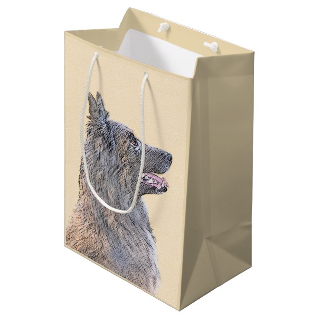 Belgisk Tervuren Painting - Cute Original Hund Art (Framsidan Vinklad)