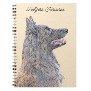 Belgisk Tervuren Painting - Cute Original Hund Art Anteckningsbok