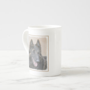 Belgisk Tervuren Painting - Cute Original Hund Art Benporslin Mugg