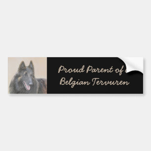 Belgisk Tervuren Painting - Cute Original Hund Art Bildekal