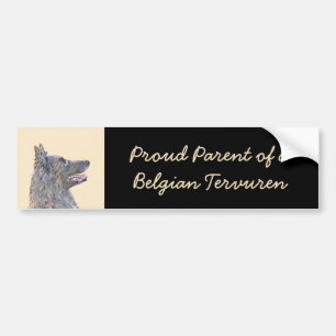 Belgisk Tervuren Painting - Cute Original Hund Art Bildekal