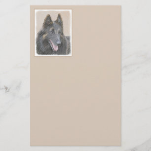 Belgisk Tervuren Painting - Cute Original Hund Art Brevpapper