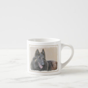 Belgisk Tervuren Painting - Cute Original Hund Art Espressomugg